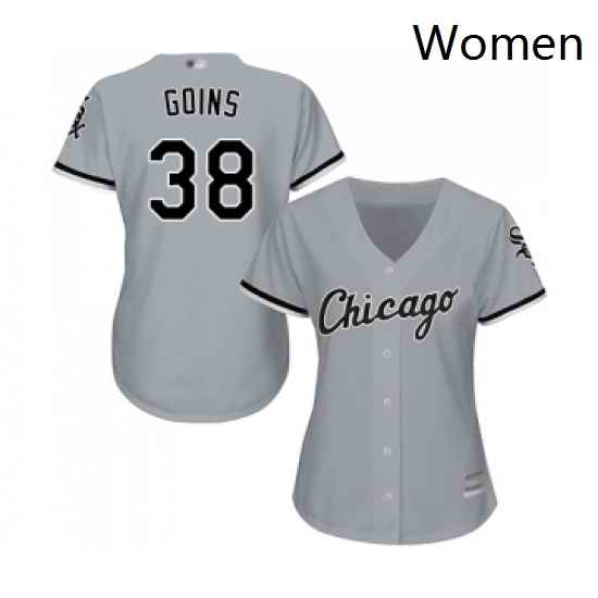 Womens Chicago White Sox 38 Ryan Goins Replica Grey Road Cool Base Baseball Jersey
